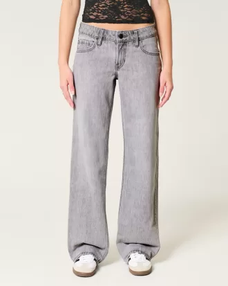 Low-Rise Grey Baggy Jeans,Low-Rise Grey Baggy Jeans
