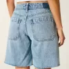Low-Rise Light Wash Baggy Jort,Low-Rise Light Wash Baggy Jort