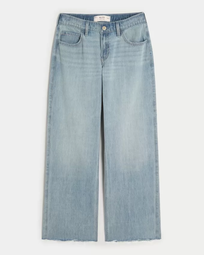 Low-Rise Light Wash Comfort Waistband Baggy Jeans,Low-Rise Light Wash Comfort Waistband Baggy Jeans