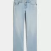 Low-Rise Light Wash Heart Embroidered Straight Jeans,Low-Rise Light Wash Heart Embroidered Straight Jeans