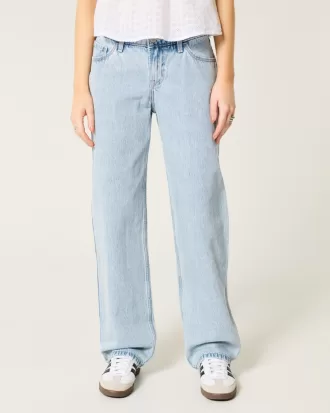 Low-Rise Light Wash Loose Jeans,Low-Rise Light Wash Loose Jeans