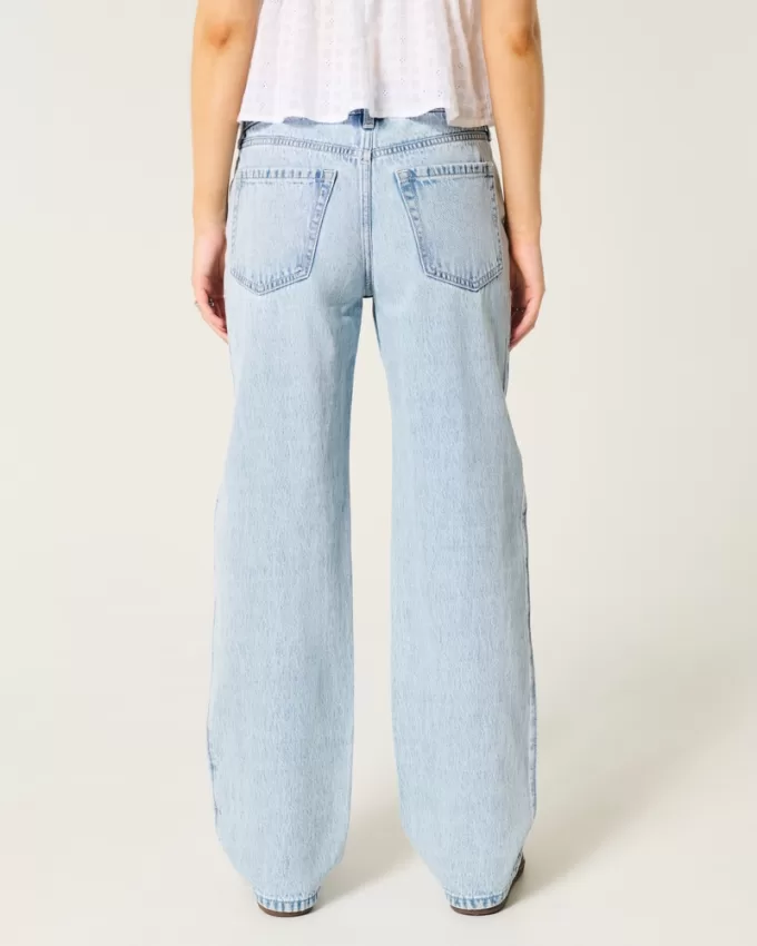 Low-Rise Light Wash Loose Jeans,Low-Rise Light Wash Loose Jeans