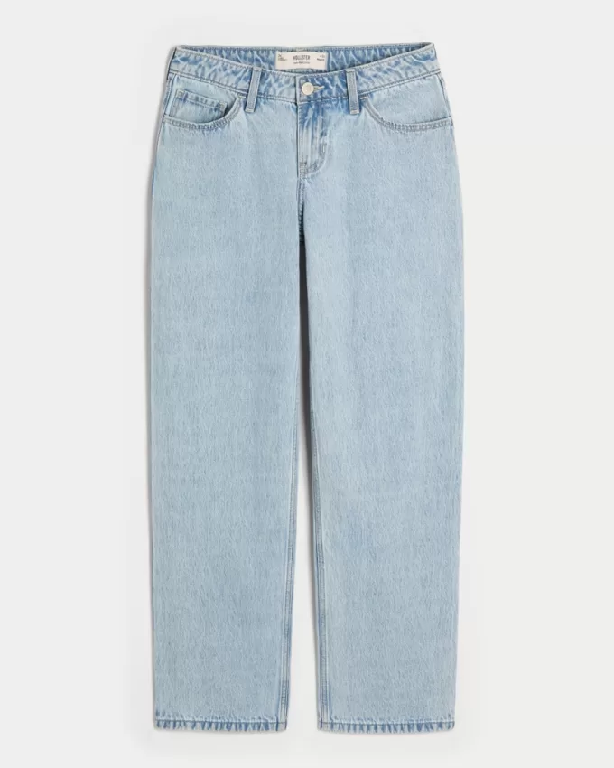 Low-Rise Light Wash Loose Jeans,Low-Rise Light Wash Loose Jeans