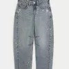 Low-Rise Light Wash Paint Splatter Barrel Jeans,Low-Rise Light Wash Paint Splatter Barrel Jeans