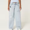 Low-Rise Light Wash Patchwork Super Baggy Jeans,Low-Rise Light Wash Patchwork Super Baggy Jeans