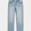 Low-Rise Light Wash Relaxed Straight Jeans,Low-Rise Light Wash Relaxed Straight Jeans