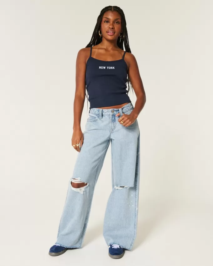 Low-Rise Light Wash Ripped Super Baggy Jeans,Low-Rise Light Wash Ripped Super Baggy Jeans