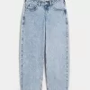 Low-Rise Light Wash Tapered Baggy Jeans,Low-Rise Light Wash Tapered Baggy Jeans