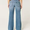 Low-Rise Medium Wash Baggy Flare Jeans,Low-Rise Medium Wash Baggy Flare Jeans