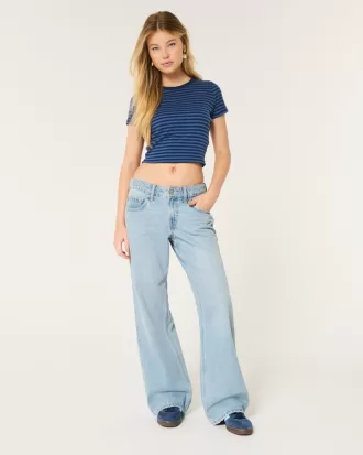 Low-Rise Medium Wash Baggy Jeans,Low-Rise Medium Wash Baggy Jeans