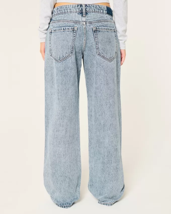 Low-Rise Medium Wash Baggy Jeans,Low-Rise Medium Wash Baggy Jeans