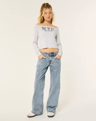 Low-Rise Medium Wash Baggy Jeans,Low-Rise Medium Wash Baggy Jeans
