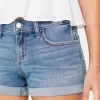 Low-Rise Medium Wash Denim Shorts,Low-Rise Medium Wash Denim Shorts