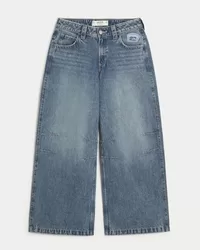 Low-Rise Medium Wash Graphic Patch Extreme Baggy Jeans,Low-Rise Medium Wash Graphic Patch Extreme Baggy Jeans