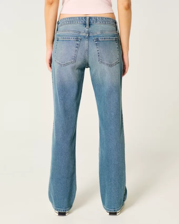 Low-Rise Medium Wash Relaxed Straight Jeans,Low-Rise Medium Wash Relaxed Straight Jeans