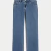 Low-Rise Medium Wash Relaxed Straight Jeans,Low-Rise Medium Wash Relaxed Straight Jeans