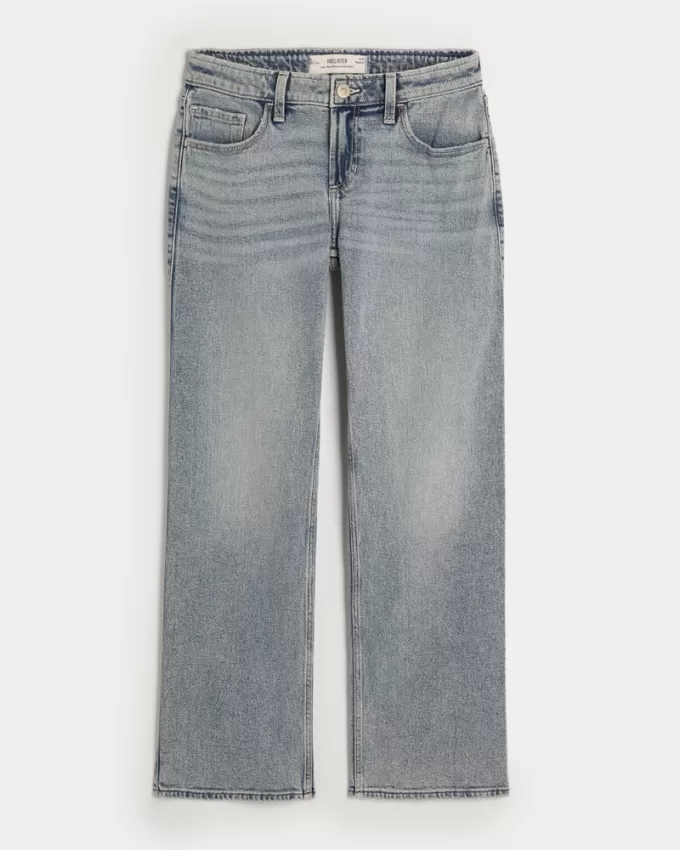 Low-Rise Medium Wash Relaxed Straight Jeans,Low-Rise Medium Wash Relaxed Straight Jeans