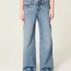 Low-Rise Medium Wash Studded Baggy Jeans,Low-Rise Medium Wash Studded Baggy Jeans