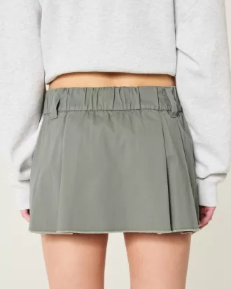 Low-Rise Pleated Poplin Mini Skort,Low-Rise Pleated Poplin Mini Skort