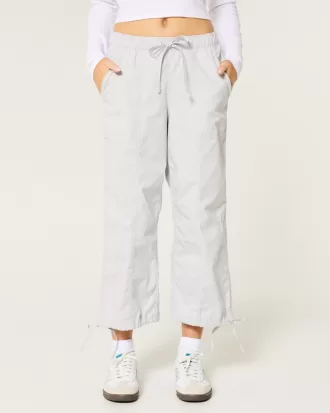 Low-Rise Poplin Baggy Capri Pants,Low-Rise Poplin Baggy Capri Pants