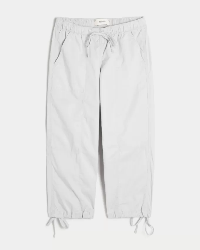 Low-Rise Poplin Baggy Capri Pants,Low-Rise Poplin Baggy Capri Pants