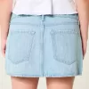 Low-Rise Railroad Stripe Denim Mini Skort,Low-Rise Railroad Stripe Denim Mini Skort
