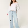 Low-Rise Ripped Light Wash Baggy Jeans,Low-Rise Ripped Light Wash Baggy Jeans