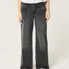 Low-Rise Washed Black Baggy Jeans,Low-Rise Washed Black Baggy Jeans