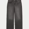 Low-Rise Washed Black Baggy Jeans,Low-Rise Washed Black Baggy Jeans