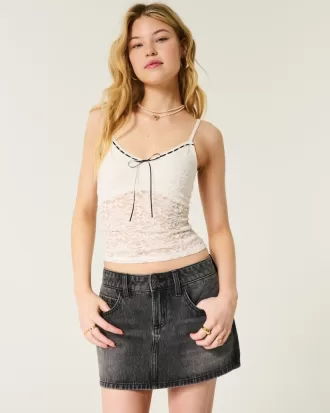 Low-Rise Washed Black Denim Mini Skort,Low-Rise Washed Black Denim Mini Skort