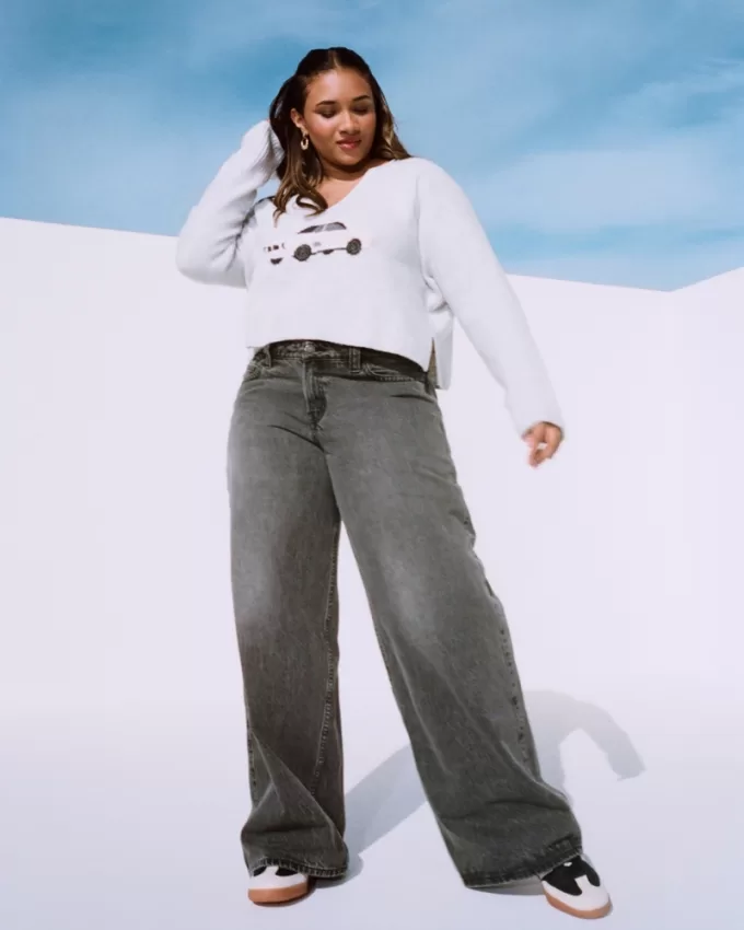 Low-Rise Washed Black Super Baggy Jeans,Low-Rise Washed Black Super Baggy Jeans