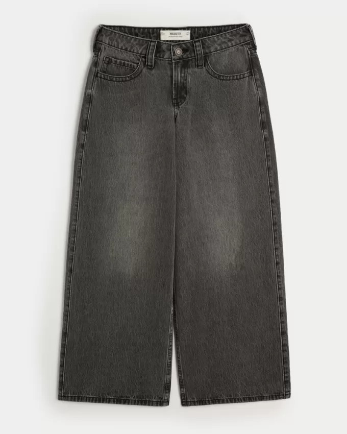 Low-Rise Washed Black Super Baggy Jeans,Low-Rise Washed Black Super Baggy Jeans