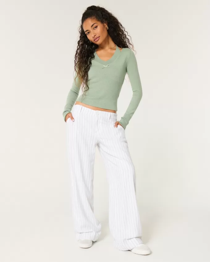 Low-Rise Wide-Leg Pants,Low-Rise Wide-Leg Pants