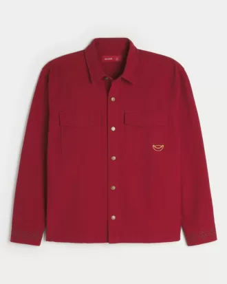 Lunar New Year Graphic Shacket,Lunar New Year Graphic Shacket