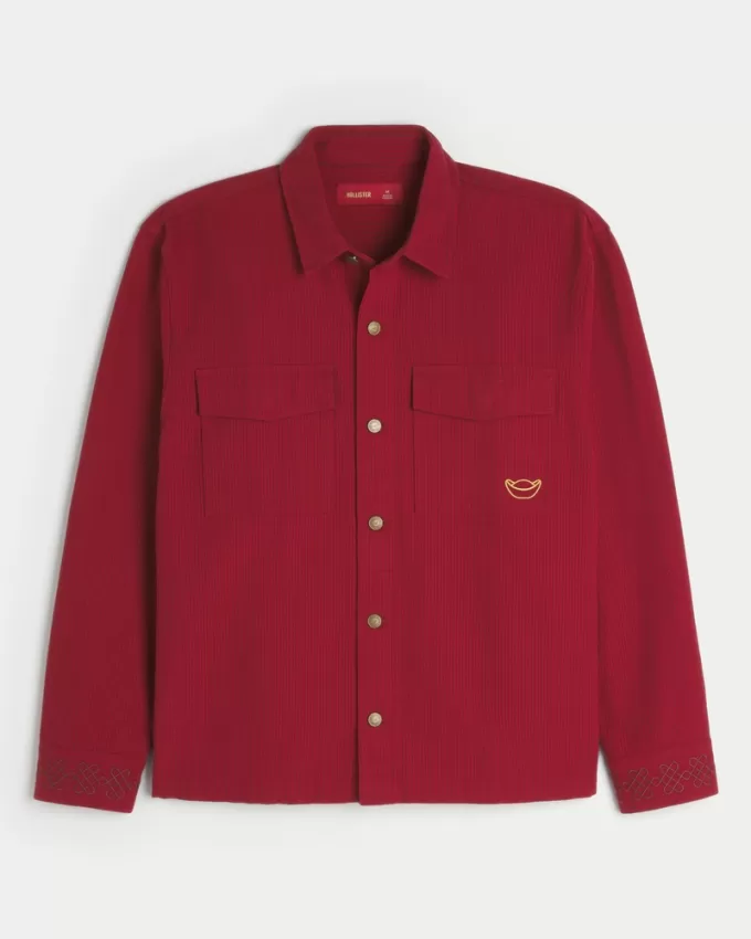 Lunar New Year Graphic Shacket,Lunar New Year Graphic Shacket