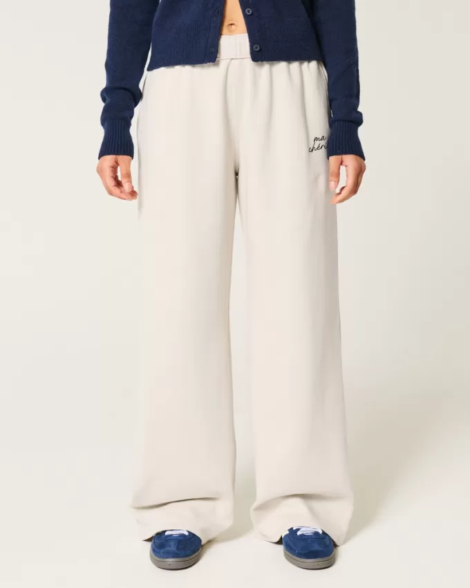 Ma Chérie Graphic Wide-Leg Sweatpants,Ma Chérie Graphic Wide-Leg Sweatpants