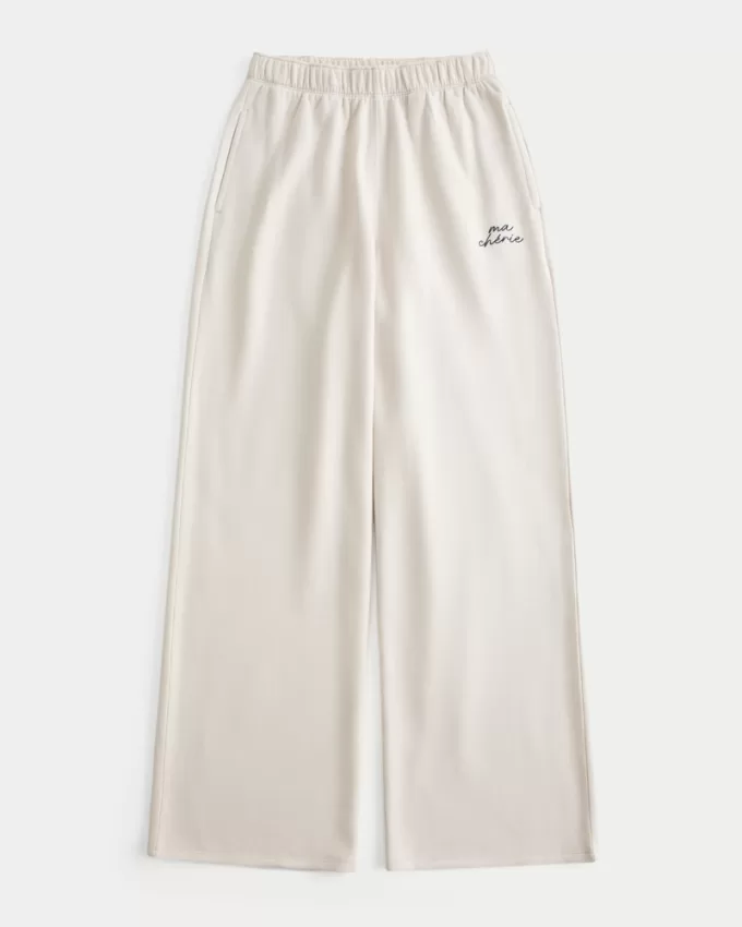 Ma Chérie Graphic Wide-Leg Sweatpants,Ma Chérie Graphic Wide-Leg Sweatpants