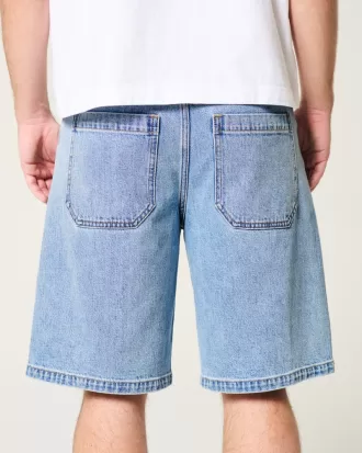 Medium Wash Baggy Jean Shorts,Medium Wash Baggy Jean Shorts