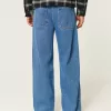 Medium Wash NYC Graphic Super Baggy Jeans,Medium Wash NYC Graphic Super Baggy Jeans