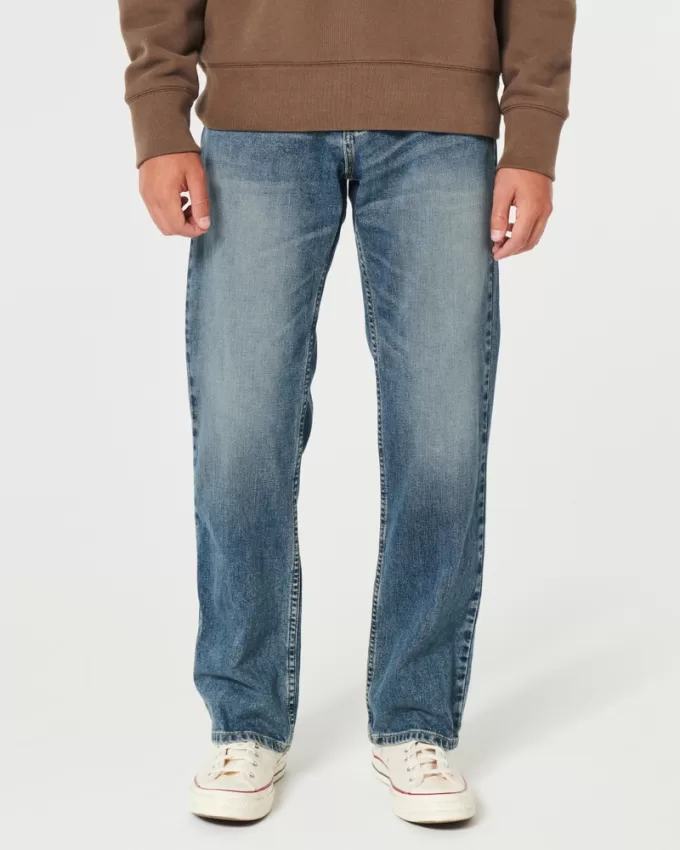 Medium Wash Straight Jeans,Medium Wash Straight Jeans