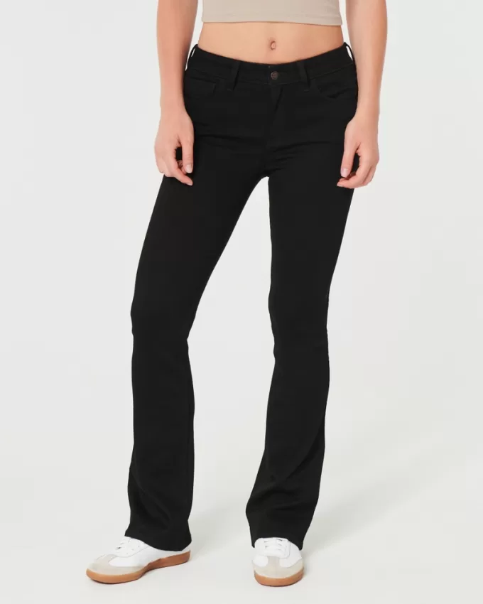Mid-Rise Black Boot Jeans,Mid-Rise Black Boot Jeans