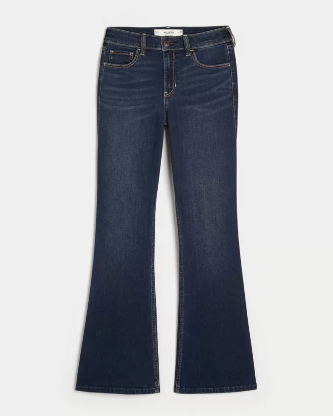 Mid-Rise Dark Wash Boot Jeans,Mid-Rise Dark Wash Boot Jeans