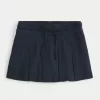 Mid-Rise Pleated Mini Skort,Mid-Rise Pleated Mini Skort