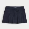 Mid-Rise Pleated Mini Skort,Mid-Rise Pleated Mini Skort