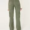 Mid-Rise Relaxed Cargo Boot Pants,Mid-Rise Relaxed Cargo Boot Pants