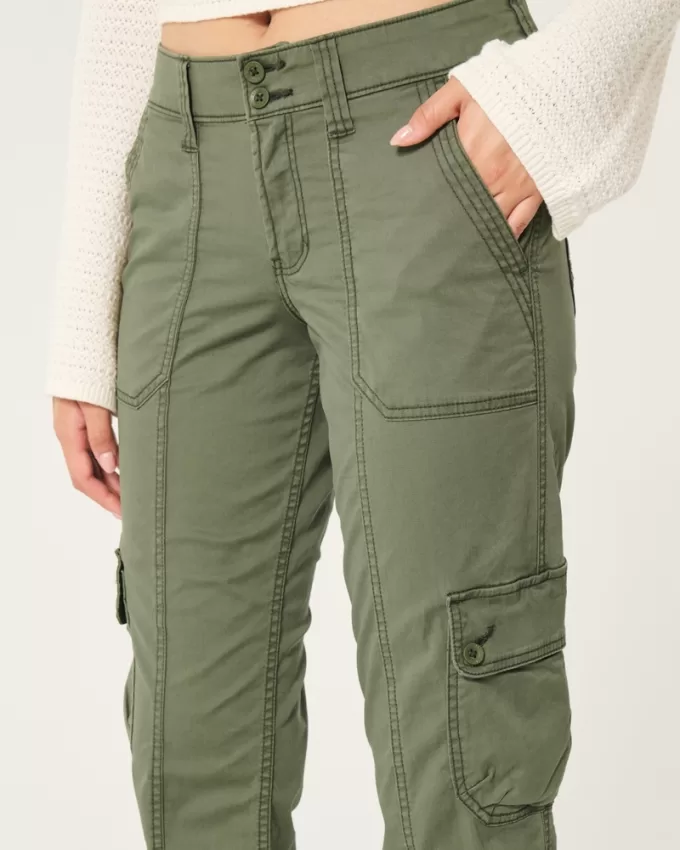 Mid-Rise Relaxed Cargo Boot Pants,Mid-Rise Relaxed Cargo Boot Pants
