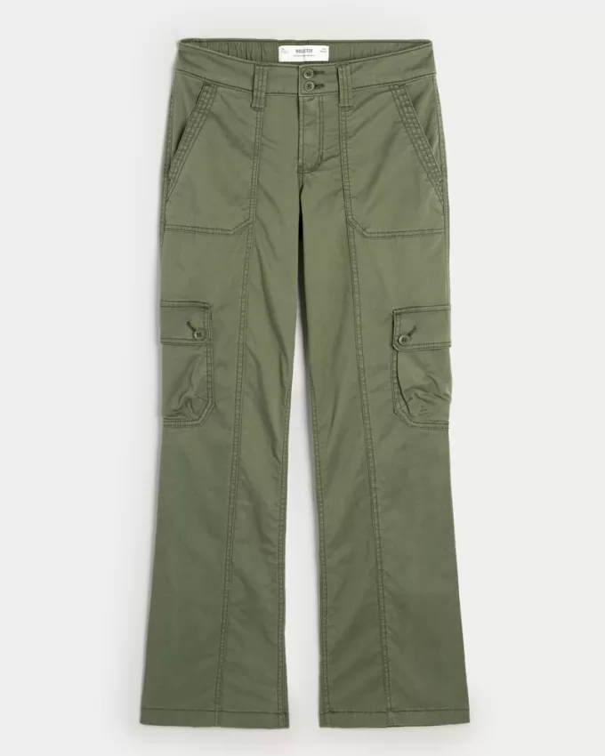 Mid-Rise Relaxed Cargo Boot Pants,Mid-Rise Relaxed Cargo Boot Pants