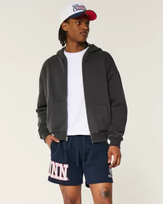 Mid-Thigh Fleece UConn Huskies Graphic Shorts,Mid-Thigh Fleece UConn Huskies Graphic Shorts