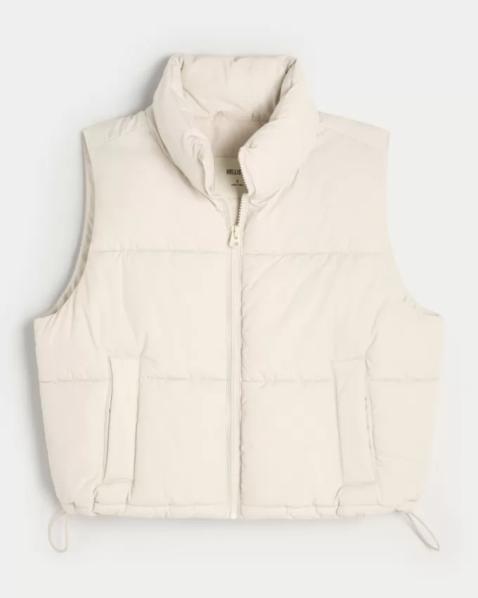 Mini Zip-Up Puffer Vest,Mini Zip-Up Puffer Vest