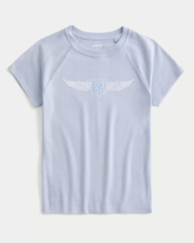 Number Graphic Baby Tee,Number Graphic Baby Tee